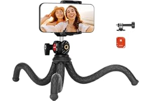 NEEWER Treppiede Flessibile con Telecomando, Mini Tripod per Fotocamera Telefono per Vlog, Selfie Stick con Portatelefono e Attacco Action Cam Compatibile con GoPro Insta360 iPhone Samsung DSLR, TP34
