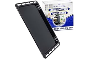 Plaque de Four Émaillée 452x376x20 mm Rebord Interne Haut de 18,5 mm - Leche Frite Four avec Code Original 481010657929 pour Whirlpool pour Bauknecht - Garantie de 10 Ans - MONTERAL