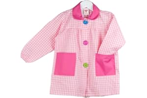 KLOTTZ - Grembiule a quadretti per scuola materna, personalizzabile, per bambini