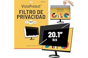 VistaProtect - Filtro de Privacidad y Filtro Anti Luz Azul Premium, Privacy Screen Filter, Protector de Pantalla para Ordenador & Monitor (20.1″ Pulgadas)