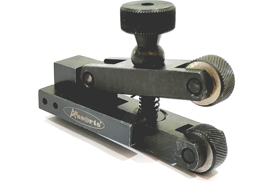 ASSORTS Mini V-Clamp Knurling Tool – 5–20 mm Capacity | Spring-Action Adjustable Force | Diamond Pattern Knurling | Fits Quick Change Tool Post | EN31 Hardened Knurls