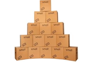 StorePAK 15 Strong Cardboard Boxes with Carry Handles - 31 Litres, 100% Recycled & Recyclable - Perfect for Storage, Shipping, Packing, & Moving House (Pack of 15)