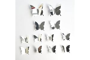 FSYXK 60 sztuk naklejek na ścianę 3D z motylem, lustro, motyle, kombinacja naklejek, dekoracja mieszkania, zdejmowane, dekoracyjne, obrazy ścienne