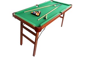 HLC Funmall 55'' Folding Pool Table Space Save Billiard Table for Kids and Adults with Cues, Ball, Chalk, Rack, Brush Included