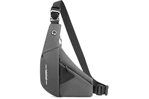 VARLIVOO Men's Crossbody Bag Waterproof Sling Chest Pack Lightweight Anti Theft Shoulder Bag for Gym Travel Hiking Camping Cycling Running (Grey B)