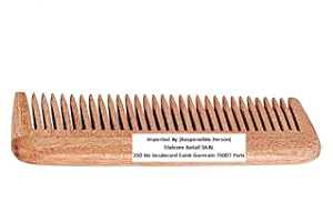 SVATV Grzebień z drewna neemowego, ręcznie wykonany, 12,7 cm / 2,5 cm