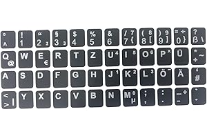 HDmirrorR Kompatibel mit IBM Lenovo ThinkPad T61 DEUTSCHE Tastaturaufkleber- schwarz MATT 48 Tasten 1,1 cm x 1,3 cm Tastatur Aufkleber Selbstkleben
