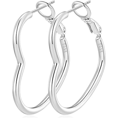 Orecchini A Cerchio Con Cuore Pendente In Acciaio Inox Da Donna - Foto 10