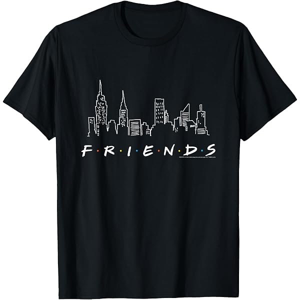 FRIENDS Men's Skyline T-Shirt – Warner Bros Licensed Heather Tee With Classic Friends Print - View #2
