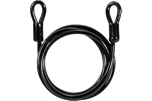 GUNGY Cavo Antifurto per Biciclette Cavo di Sicurezza Bici in acciaio 1.8M di Lunghezza 6mm Spessore con Rivestimento in PVC per Lucchetti Lucchetto a U o Disco Nero