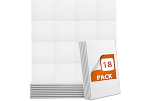Toemics 18 Pack Sound Proofing Panels Self Adhesive 30x30x1cm Wall Soundproofing Panels Acoustic Absorption High Density Foam Tiles for Recording Studio, Podcast Studio, Living Room, Offices, White