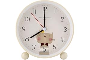 HENGBIRD Sveglia Luminosa Silenziosa per Bambini, Ragazze e Ragazzi - Portatile A Batteria per Camerette e Comodino - Regali per Adolescenti (Gatto Giallo)