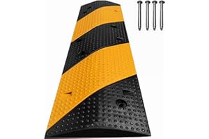 ‎BIMITI bimiti Gummi Bodenschwelle Überfahrlänge Geschwindigkeitsbegrenzung, Fahrbahnschwelle Geschwindigkeits-Buckel 100 x 30 x 4 cm, Temposchwelle, Gelb/Schwarz