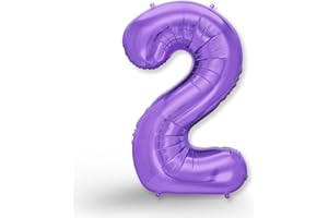 FUNXGO globo numero 2 morado- numero 2 globo cumpleaños - globo 2 morado- número 2 cumpleaños globo morado- globo numero 2 gigante - globos número 2 - decoracion 2 cumpleaños