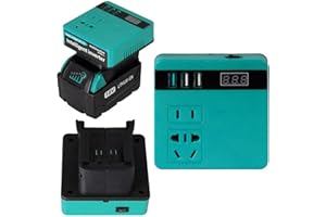 VCHICS Inversor de corriente, Inversor de batería de litio de 120 W, banco de energía de 18 V, 21 V a CA, transformador inteligente multifunción for el hogar, inversor for trabajo al aire libre para autocara