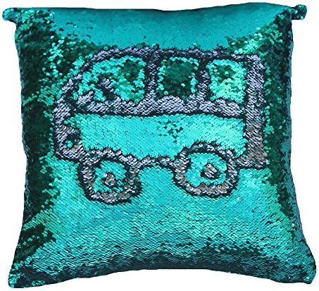 Livedeal Two-color Paillette Reversible Sequins Mermaid Pillow Cases 16 X 16 Green and Silver by Livedeal