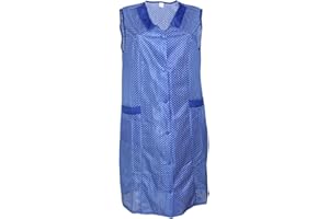 Kittel Schürze Kittelschürze Dederon Nylon blau o. rot