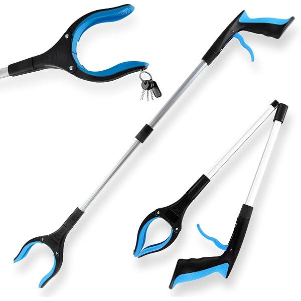 Chausse-Pied Long VARCOH Télescopique 43-77cm - Métal Bleu/Or Design Élégant
