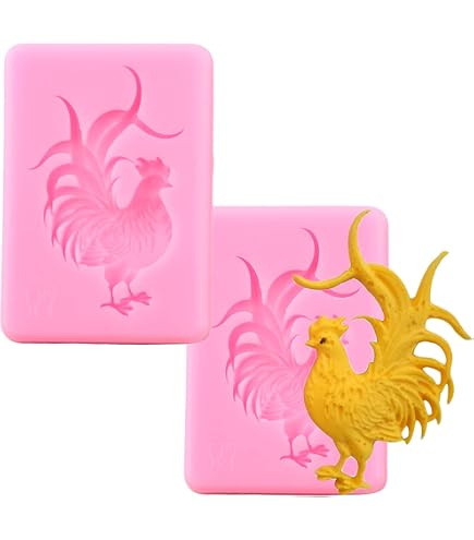 Silikonform Hahn-Motiv – 7,6×8,3×2 Cm, Für Frischhalteclips, Seife, Harz & Kerzen