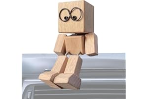 Besreey Figurine de bonhomme en bois vacillant – Figurine de décoration de voiture – Figurine amusante en bois pour voiture, bureau, salon, vitrine et chambre à coucher