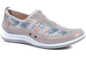 Pavers Casual Leather Shoes for Women | Slip On Design with Zip Fastening | Sporty Style in Durable Leather | Cushioned Footbed & Arch Support | Outdoors & Walking Sizes 3-8