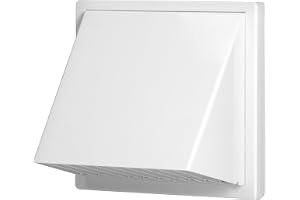 MIRATIC Yttre Väggventilationsgaller med Backventil – Utloppsgaller för Mekanisk Ventilation med Regnskydd Material ABS