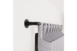 BOOM JOG Decorative Extendable Curtain Pole Industrial style Designed Indoor/Outdoor Adjustable Wrap Around Curtain Rod,70-120cm,Black