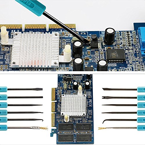 21in1 Lötkolben Set, Pushingbest 220V 60W Lötset Elektro Lötkolben Set Temperatureinstellbares Lötkolben-Set mit 6 Hilfswerkzeugen 5 Lötspitzen 2 Pinzetten 1 Störungspumpe 1 Blechschlauch 1 Schweißen Eisenklammer Lötkolben-Werkzeugkit mit PU-Beutel und Telefon Reparatur-Werkzeug - 3