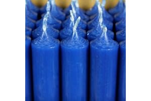 Bütic GmbH Lot de 8 bougies à tige colorées 180 mm x Ø 22 mm – Bougies à combustion sans résidu, couleur : bleu