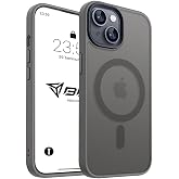 Case for iPhone from Babylon Camera Protected Matte Transparent Color Case with Magsafe Wireless Charging Feature (iPhone 15 Grey)