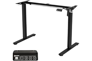 ‎ERGOMAKER ERGOMAKER Höhenverstellbarer Schreibtisch Gestell mit Memory-Funktion und Soft-Start/Stop, 2-Fach-Teleskop Höhenverstellbarer Schreibtisch Elektrisch Tischgestell (Schwarz)