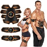 Elettrostimolatore per Addominali,Elettrostimolatore Muscolare,EMS Stimolatore,USB Addominale Tonificante Cintura, LCD Displa