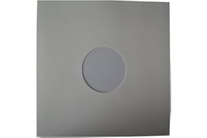 UKPS 50 Quality Large Gloss Finish White Card 12" LP Record Vinyl Sleeves Covers Protectors with Large Centre Hole - Size 310 x 305mm - Scratch/Mark Protection - Protective Packaging