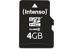 Intenso microsdhc memory card, class 4, 4 gb (adaptador sd incluido), negro.