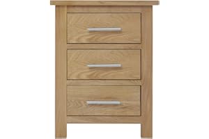 AUROTRICE OAK Bedside Table Solid Oak Lacquer Finish Narrow Side Lamp Nightstand Wooden Drawered Cabinet