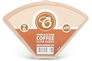 EDESIA ESPRESS - 80 filtres à café coniques en papier - non blanchis - taille 6