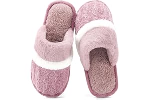 GOEWY Hausschuhe Damen Herren Winter Plüsch Wärme Pantoffeln Weiche Flache Memory Foam Home Rutschfeste Slippers