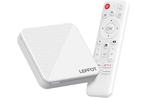 LEFFOT LEEFOT Android 14 TV BOX 2025, H313 4K Ultra HD Streaming Device for TV, 2GB RAM + 16GB ROM, Smart TV Box With Google Assistant Voice Remote, HDR10, 2.4G & 5G WiFi 6, Allwinner H313 Quad Core A53