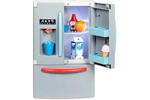 little tikes Premier réfrigérateur avec Distributeur de Glace, Appareil de Jeu de Simulation pour Enfants, Ensemble de Cuisine avec Accessoires de Jeu de Cuisine, Jouet Unique, Multicolore, Petit