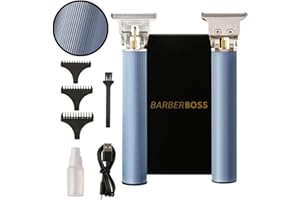 ‎BARBERBOSS BarberBoss Bartschneider und Stoppel Trimmer Haarschneidemaschine für Männer - Kabellose elektrische Schermaschine mit T-Klinge Trimmer, USB wiederaufladbares Pflegeset QR-2086