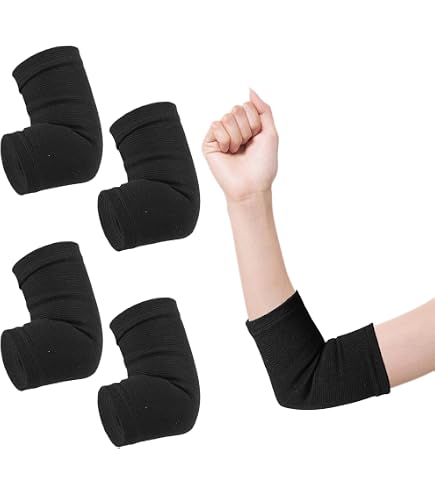 Manicotto imbottito per gomito da basket, protezione a compressione, per il calcio, Bianco (confezione da 2), M