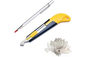 YouU 1 piezas Cortador de acrílico/Hojas de Placa acrílica Cortador multiusos con cuchilla de corte / 1 lápiz de grabado Plata