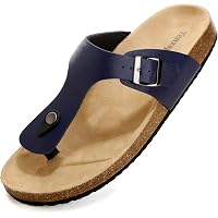 Infradito In Pelle Con Sottopiede In Sughero - Sandali Unisex, Fibbia Regolabile, Made In Spain