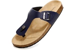 Jifenkla Ciabatte Infradito Donna in Sughero, Pelle Sandali Uomo Estive Eleganti Comodi