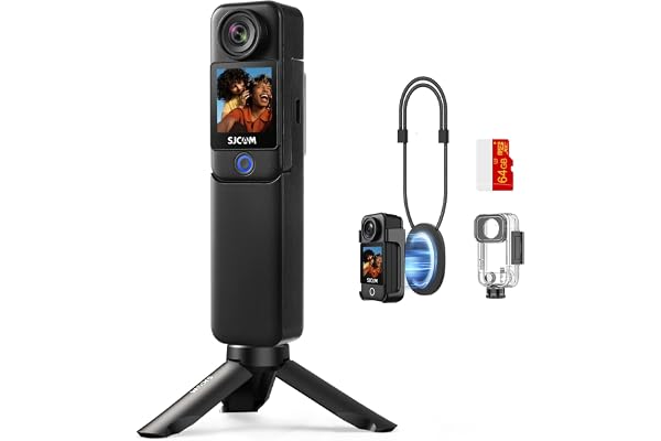 SJCAM C300 Camera Vlog 4K,460 Min d'Autonomie,Double Écran Tactile,Caméra Sport Aquatique,Stabilisation 6 Axes,Idéale pour Vlog,Voyages,Activités Extérieures,Kit avec Accessoires,Noir (64G)