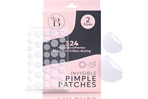 BLOOMORA Unsichtbare Pickel Patch (324 Stück), Hydrokolloid Pflaster für Akne, Anti Pickel Patches, Pimple Patches für das Gesicht, Pickel Pflaster (Größen S/L)