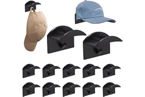Syvory 12Stück Selbstklebende Huthaken,Schwarz Hut-Organizer Huthaken, Cap Halterung Wand für Mützen, Schlüsselanhänger Kopfhörer Schals