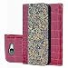 Produktbild Kucosy Glitzer Schutzhülle für Galaxy J5 Prime, Samsung Galaxy J5 Prime Hülle Luxury Bling Glitzer PU Leder Handyhülle Damen Mädchen Schutzhülle Sparkle Flip Cover Etui für Galaxy J5 Prime, Weinrot