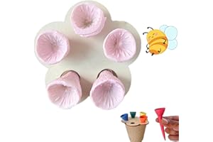 GDOKKNY Bee Cups for Thirsty Bees Garden, Bee Insect Drinking Cup, Bee Cups for Garden, Bee Water Feeder, Colorful Bee Insect Drinking Cups for Garden (pink, one size)