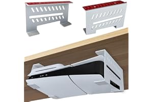 Chanvoo Untertischhalterung für PS5 Slim/PS5, Aluminium, kompatibel mit PlayStation 5 Slim/PS5 Disc und digitaler Konsole, ohne Bohren, Weiß